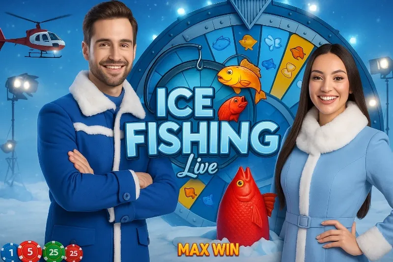 Ice Fishing Game by Evolution Gaming – Hybrid Live Game Show with 5,000x Wins