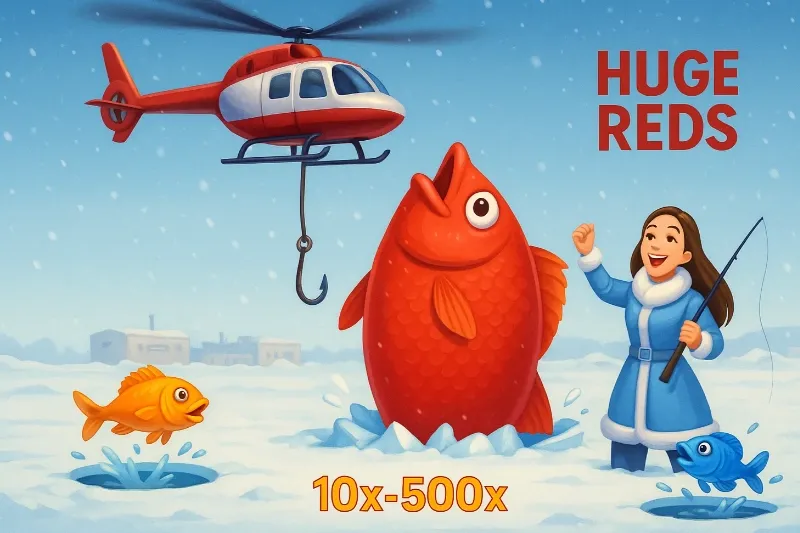 Three Interactive Bonus Rounds in Ice Fishing Gambling Game